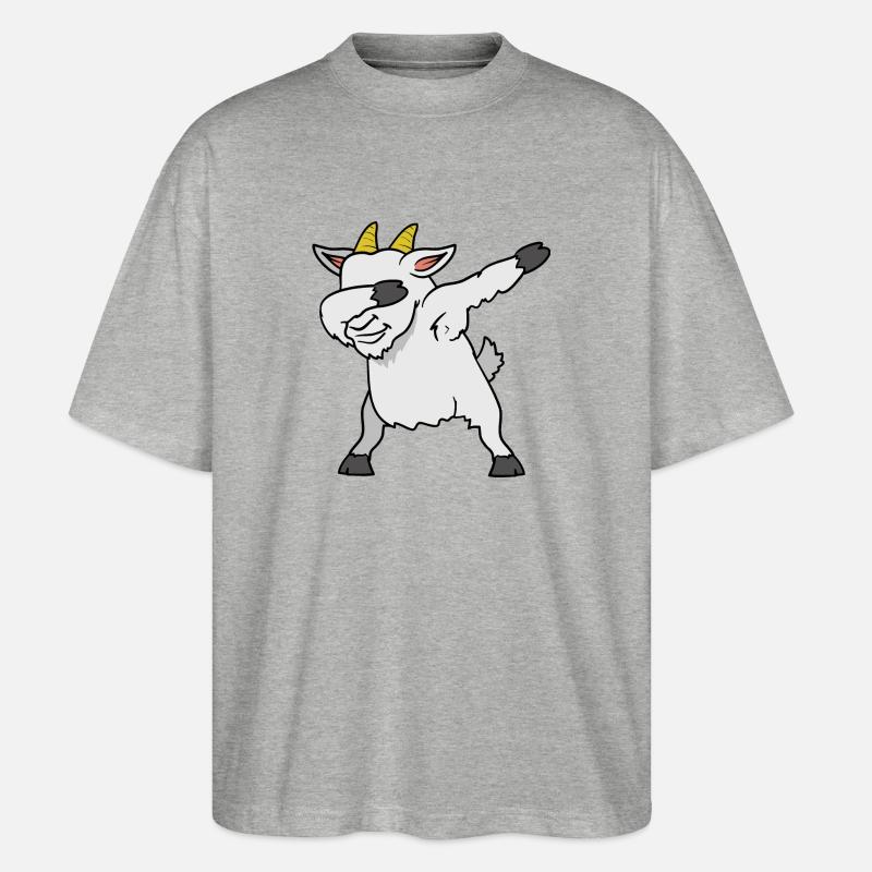 Dabbing Dab Ziege Ziegenbock - Stanley/Stella Oversized Unisex Bio T-Shirt Blaster 2.0 - Grau meliert