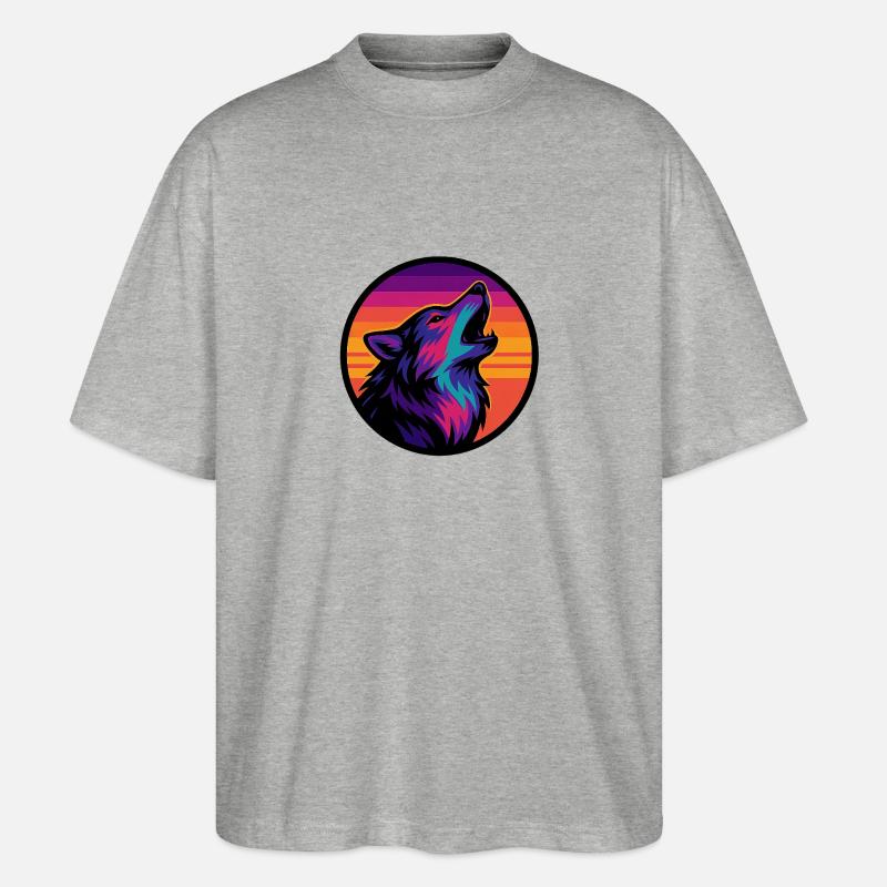 Wolf - Stanley/Stella Oversized Unisex Bio T-Shirt Blaster 2.0 - Grau meliert
