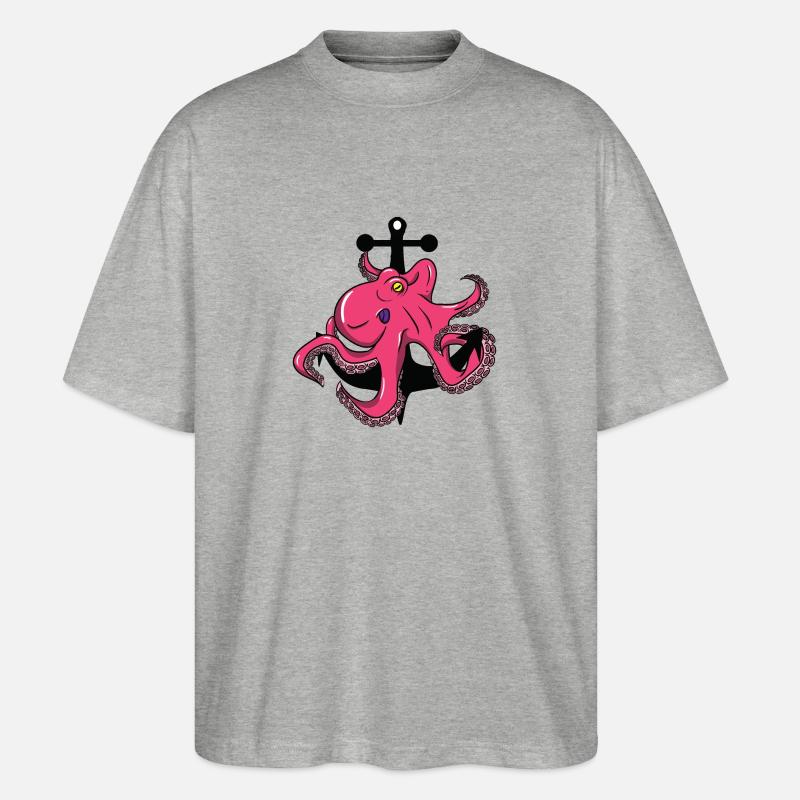 Octopus - octopus - ancre - T-shirt bio Blaster 2.0 coupe oversize Stanley/Stella Unisexe - gris chiné