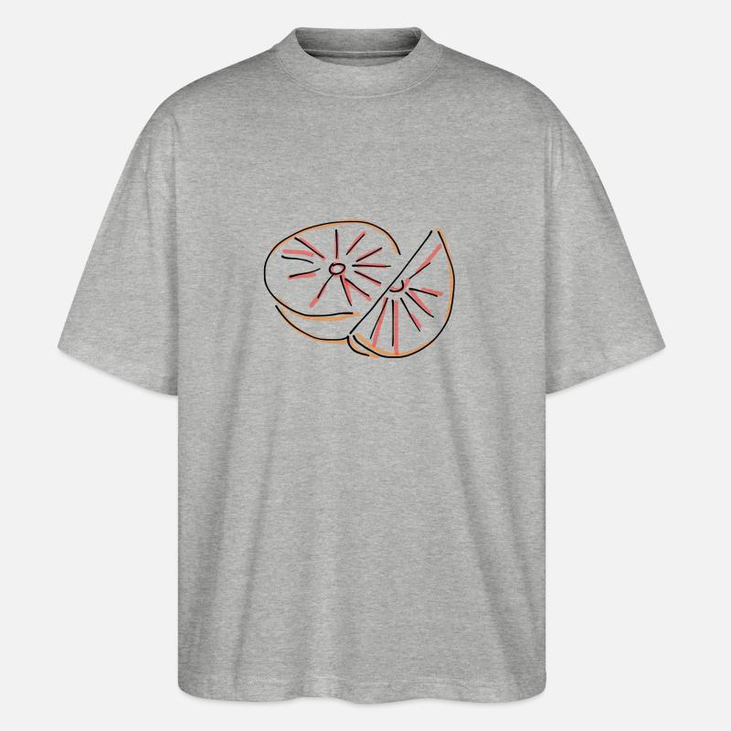 Grapefruit - Stanley/Stella Oversized Unisex Bio T-Shirt Blaster 2.0 - Grau meliert
