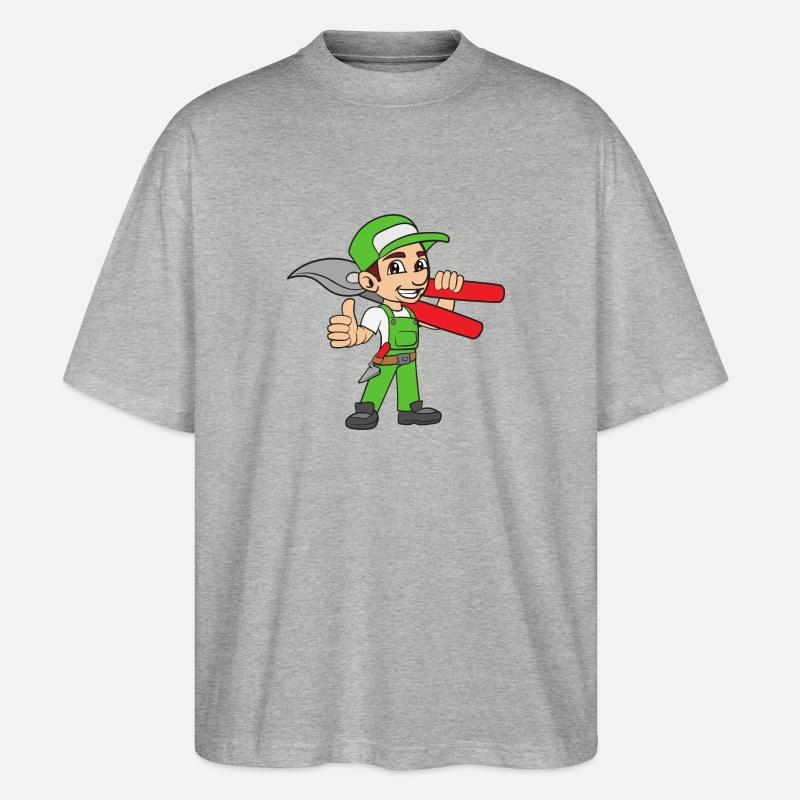 Gärtner Gartenschere - Stanley/Stella Oversized Unisex Bio T-Shirt Blaster 2.0 - Grau meliert