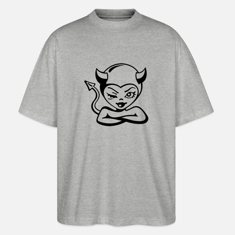 Devil Lady - Stanley/Stella Oversized Unisex Bio T-Shirt Blaster 2.0 - Grau meliert