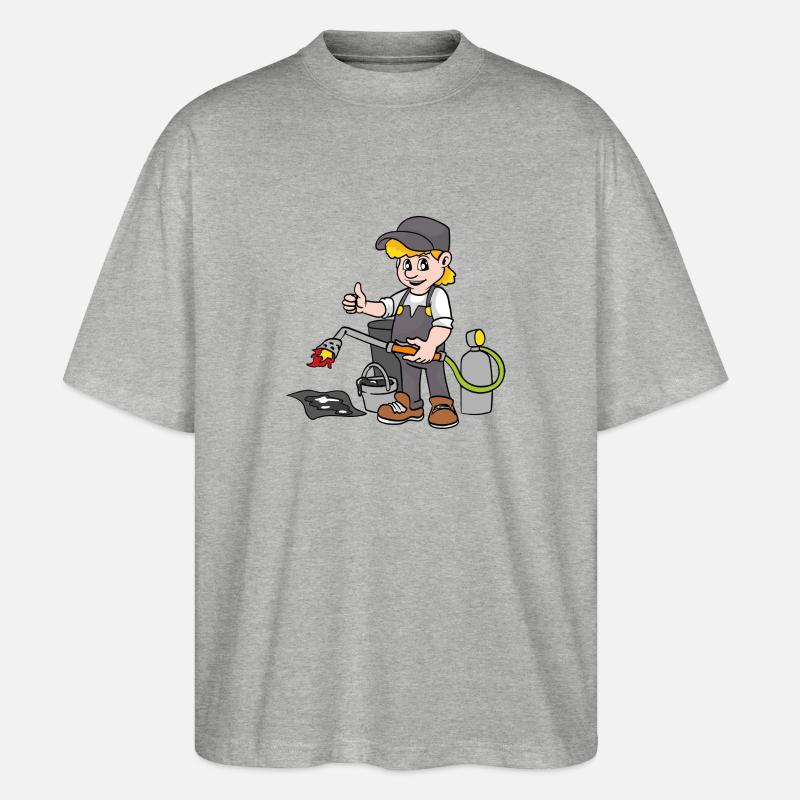 Dachdecker - Stanley/Stella Oversized Unisex Bio T-Shirt Blaster 2.0 - Grau meliert