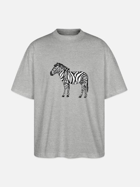 zebra - Stanley/Stella Oversized Unisex Organic T-shirt Blaster 2.0 - heather grey