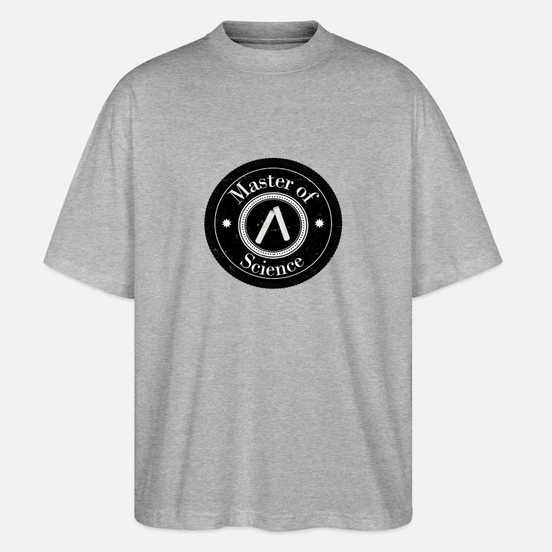 Master of Science Logo Patch - Stanley/Stella Oversized Unisex Bio T-Shirt Blaster 2.0 - Grau meliert