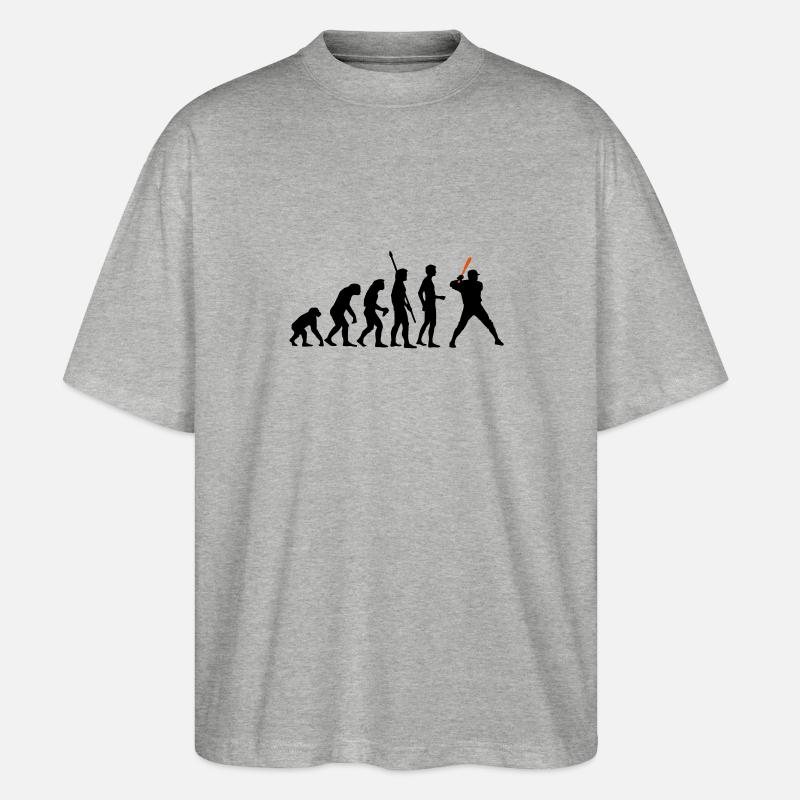 evolution_baseball_2c - T-shirt bio Blaster 2.0 coupe oversize Stanley/Stella Unisexe - gris chiné