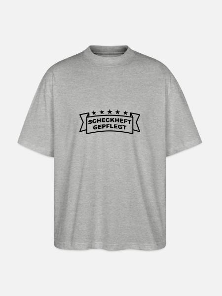 Scheckheftgepflegt Spruchband - Stanley/Stella Oversized Unisex Bio T-Shirt Blaster 2.0 - Grau meliert