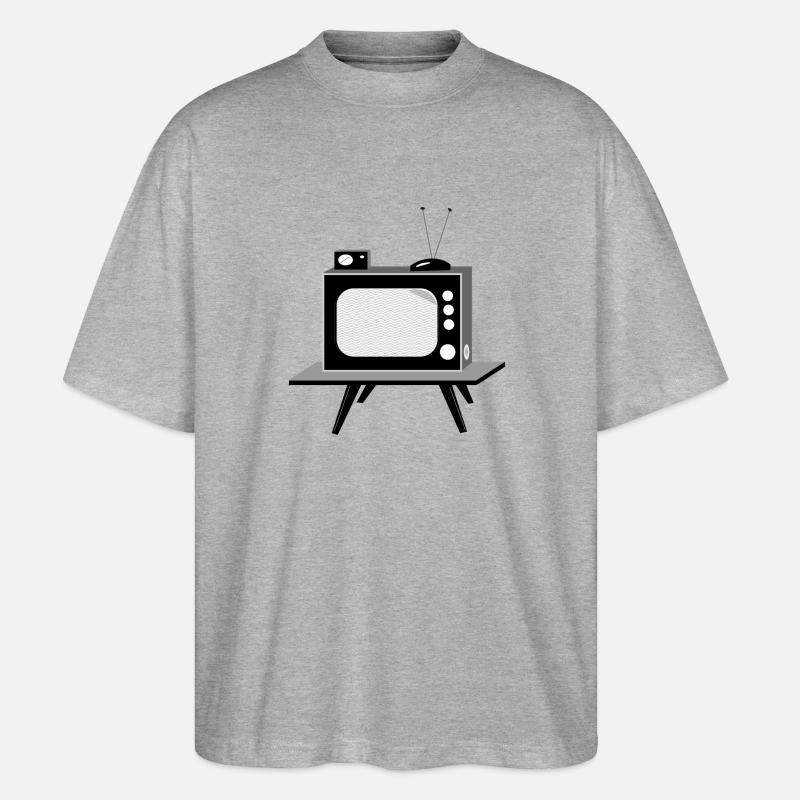 Fernseher - Stanley/Stella Oversized Unisex Bio T-Shirt Blaster 2.0 - Grau meliert