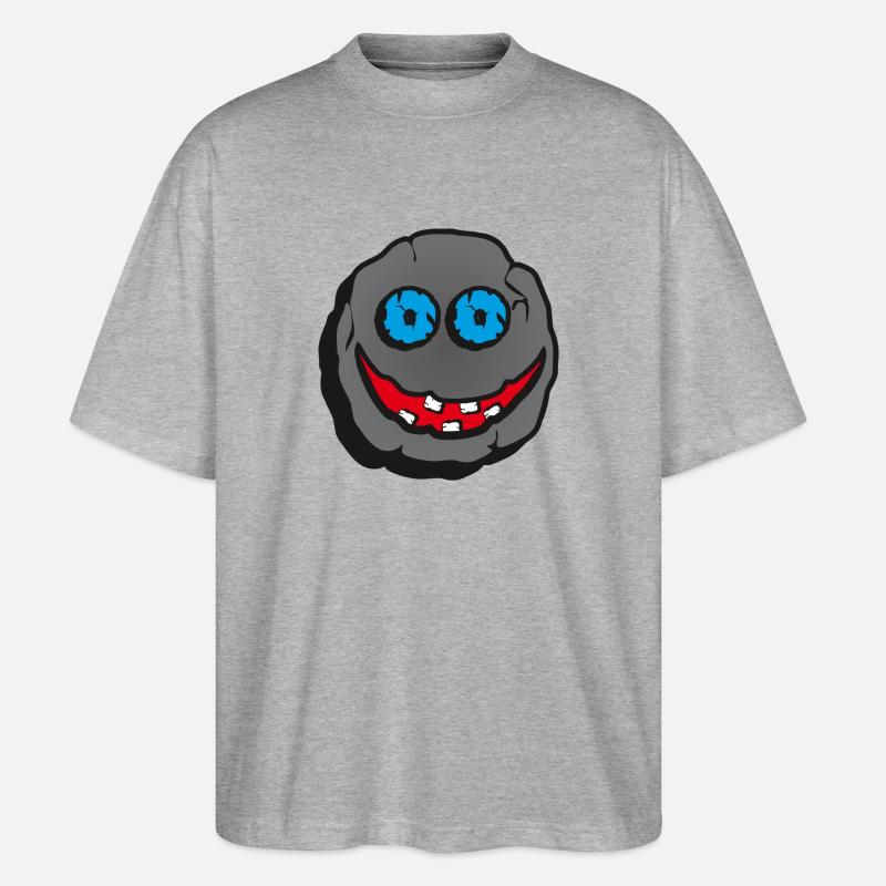 Stein Smiley - Stanley/Stella Oversized Unisex Bio T-Shirt Blaster 2.0 - Grau meliert