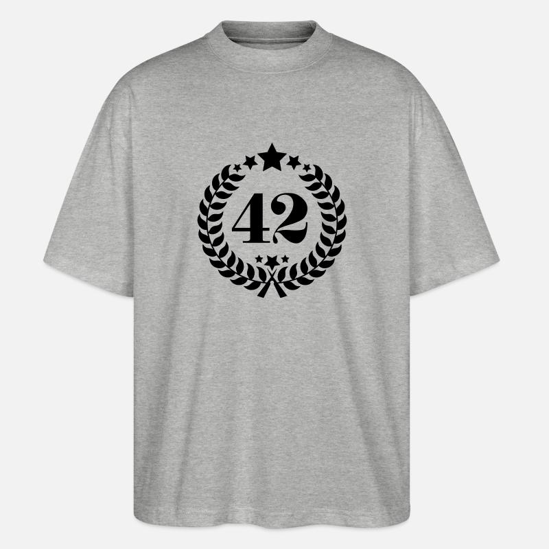 couronne 42e anniversaire - anniversaire Couronne - T-shirt bio Blaster 2.0 coupe oversize Stanley/Stella Unisexe - gris chiné