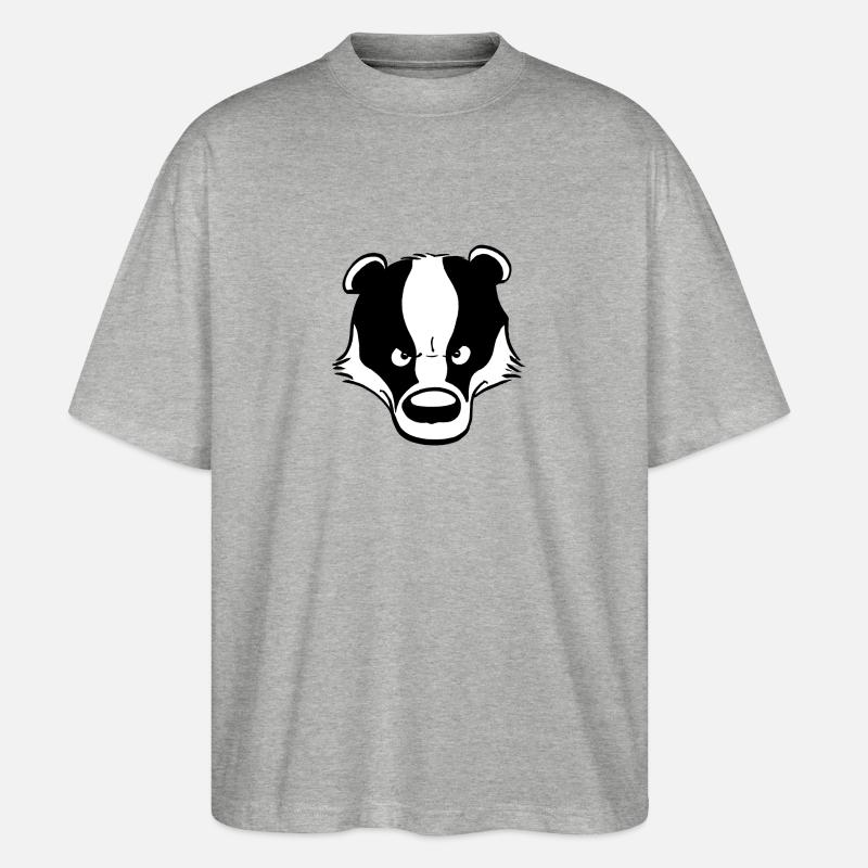 Wütender Dachs - Stanley/Stella Oversized Unisex Bio T-Shirt Blaster 2.0 - Grau meliert