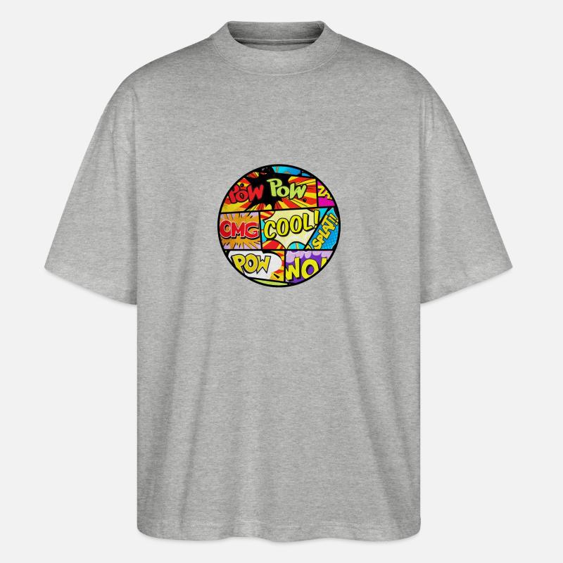 Comic-Stil - Stanley/Stella Oversized Unisex Bio T-Shirt Blaster 2.0 - Grau meliert