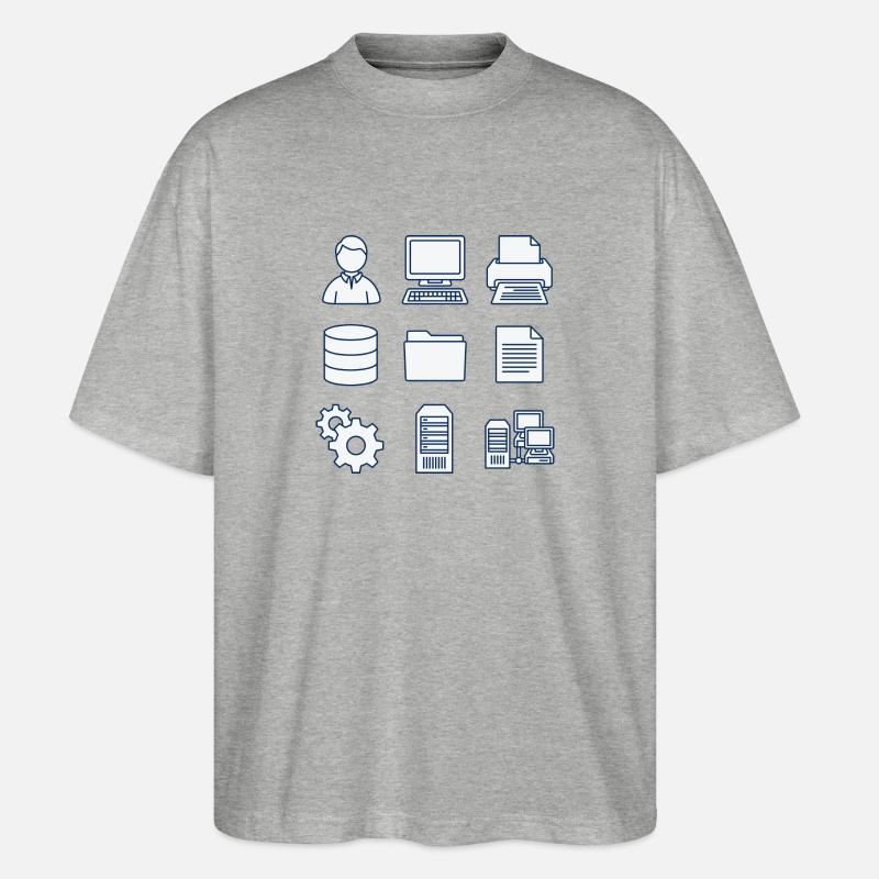 Computer Icons - Stanley/Stella Oversized Unisex Bio T-Shirt Blaster 2.0 - Grau meliert
