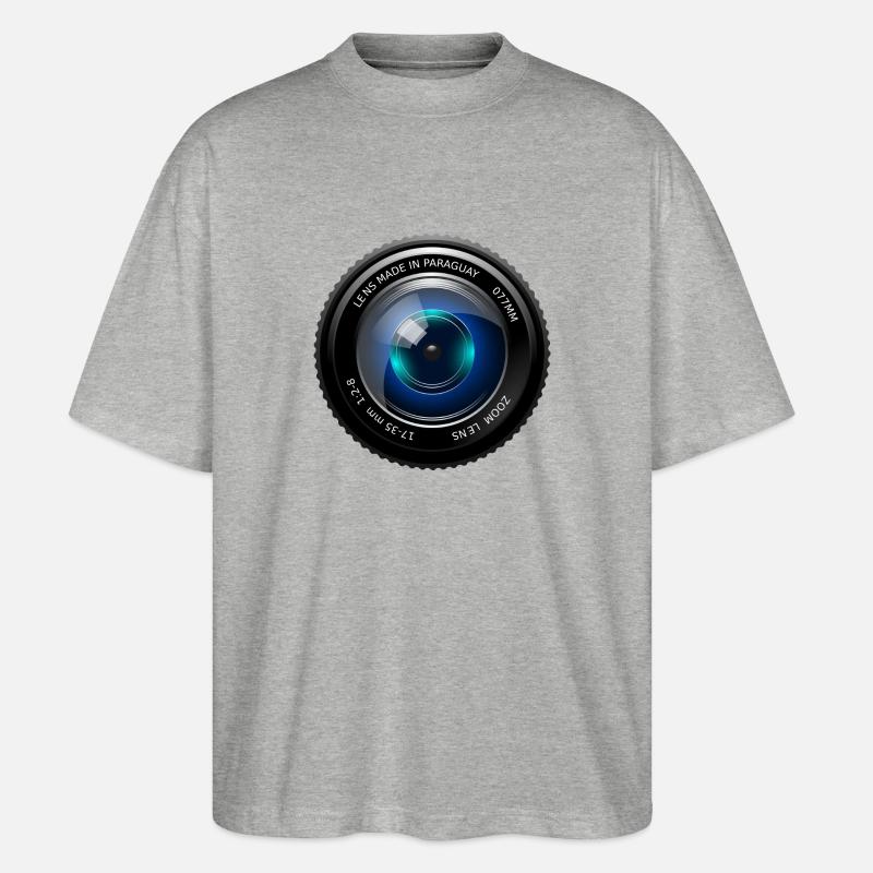 objectif de la caméra - T-shirt bio Blaster 2.0 coupe oversize Stanley/Stella Unisexe - gris chiné