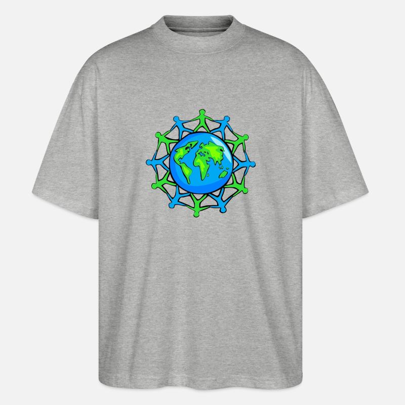Welt Gemeinschaft - Stanley/Stella Oversized Unisex Bio T-Shirt Blaster 2.0 - Grau meliert