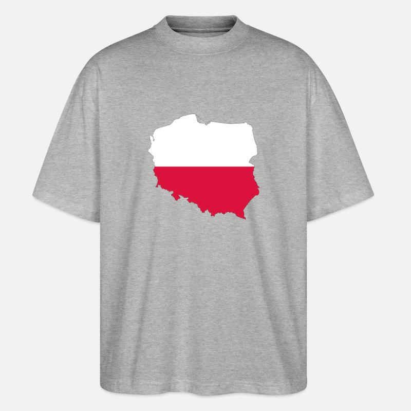 Poland gift country - Stanley/Stella Oversized Unisex Organic T-shirt Blaster 2.0 - heather grey
