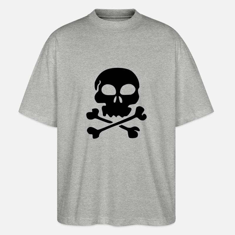 totenkopf - Stanley/Stella Oversized Unisex Bio T-Shirt Blaster 2.0 - Grau meliert