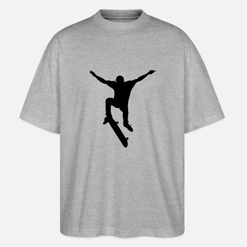 Skateboarder # 2 - Stanley/Stella Oversized Unisex Bio T-Shirt Blaster 2.0 - Grau meliert