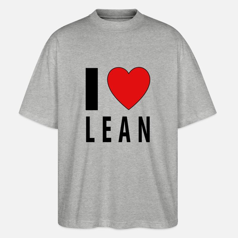 I heart LEAN - Stanley/Stella Oversized Unisex Bio T-Shirt Blaster 2.0 - Grau meliert
