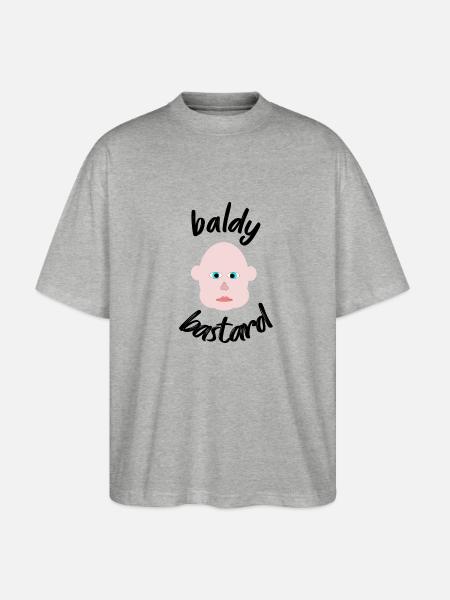 baldy bastard - Stanley/Stella Oversized Unisex Organic T-shirt Blaster 2.0 - heather grey
