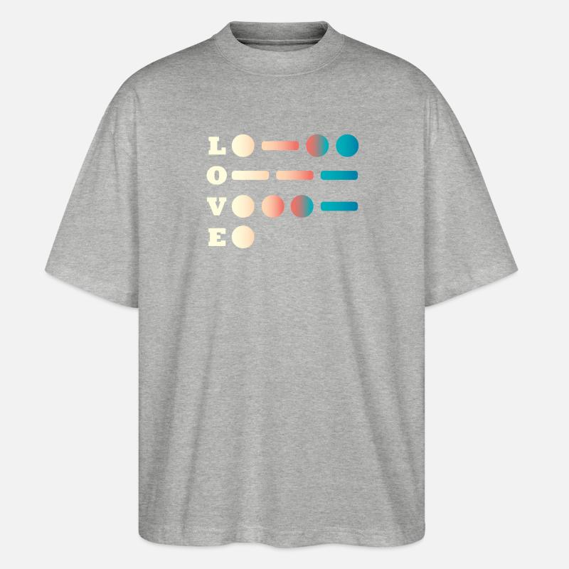 Liebe Morsezeichen - Stanley/Stella Oversized Unisex Bio T-Shirt Blaster 2.0 - Grau meliert