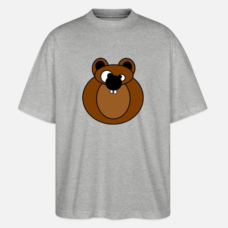 Eichhörnchen - Stanley/Stella Oversized Unisex Bio T-Shirt Blaster 2.0 - Grau meliert