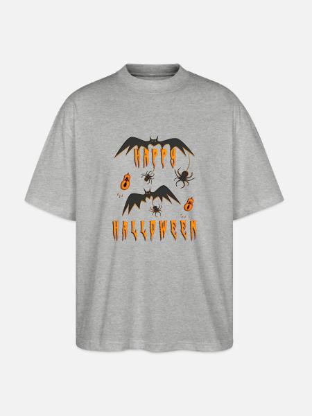 Halloween Happy Halloween - Stanley/Stella Oversized Unisex Organic T-shirt Blaster 2.0 - heather grey