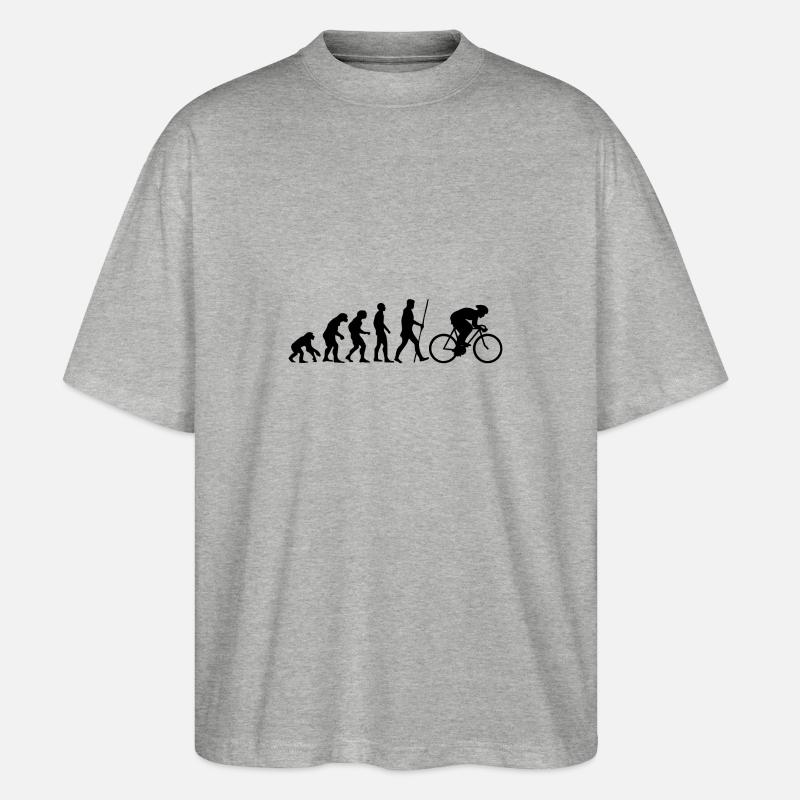 Evolution Rennrad als Geschenk - Stanley/Stella Oversized Unisex Bio T-Shirt Blaster 2.0 - Grau meliert