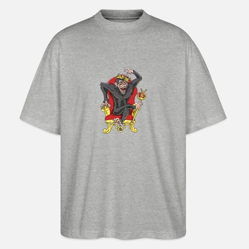 Bitcoin Monkey King - Beta Edition - T-shirt bio Blaster 2.0 coupe oversize Stanley/Stella Unisexe - gris chiné
