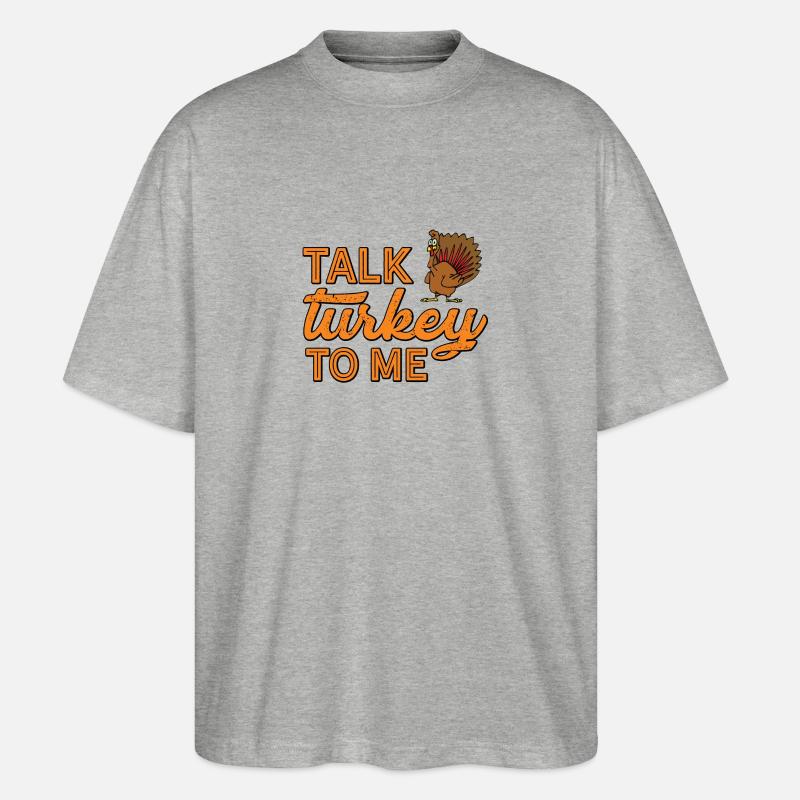 Nenn mich Truthahn - Stanley/Stella Oversized Unisex Bio T-Shirt Blaster 2.0 - Grau meliert