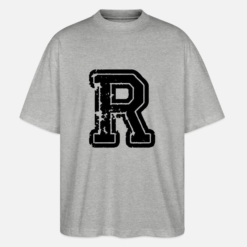 buchstabe_r - Stanley/Stella Oversized Unisex Bio T-Shirt Blaster 2.0 - Grau meliert