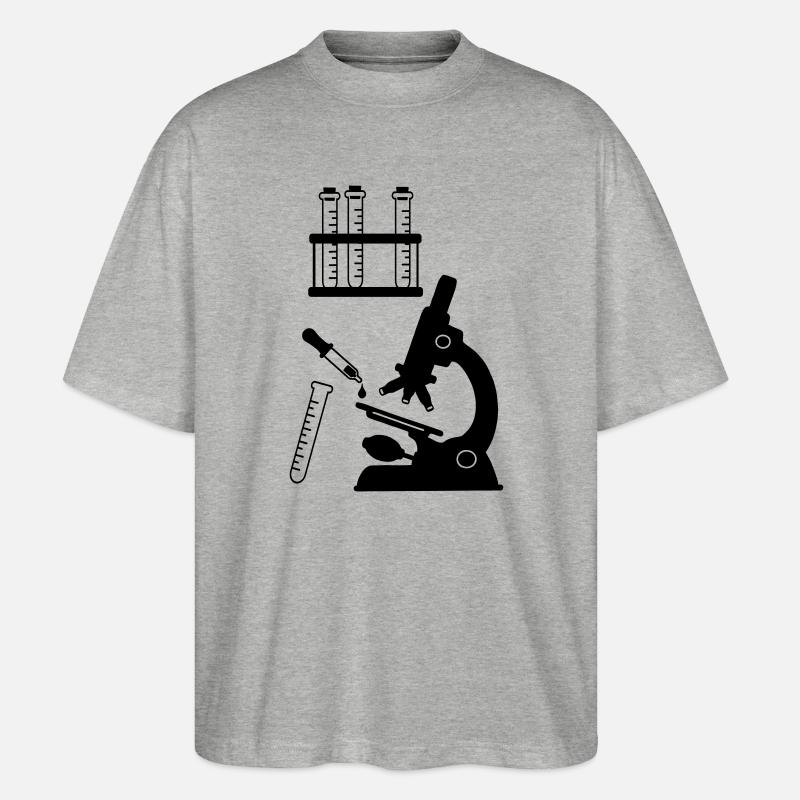 Recherche en laboratoire de microscope - T-shirt bio Blaster 2.0 coupe oversize Stanley/Stella Unisexe - gris chiné