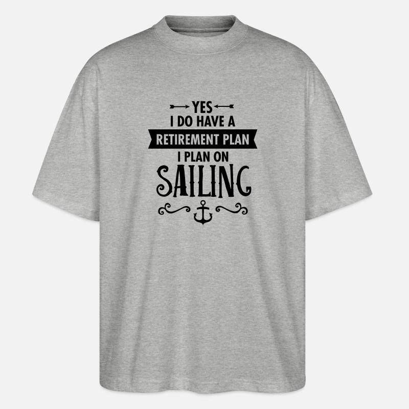 Retirement - Sailing - Stanley/Stella Oversized Unisex Bio T-Shirt Blaster 2.0 - Grau meliert