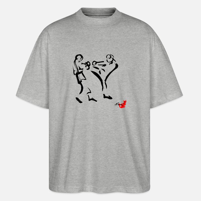 Muay Thai, Thai-Boxen, Thai-Boxen, - Stanley/Stella Oversized Unisex Bio T-Shirt Blaster 2.0 - Grau meliert