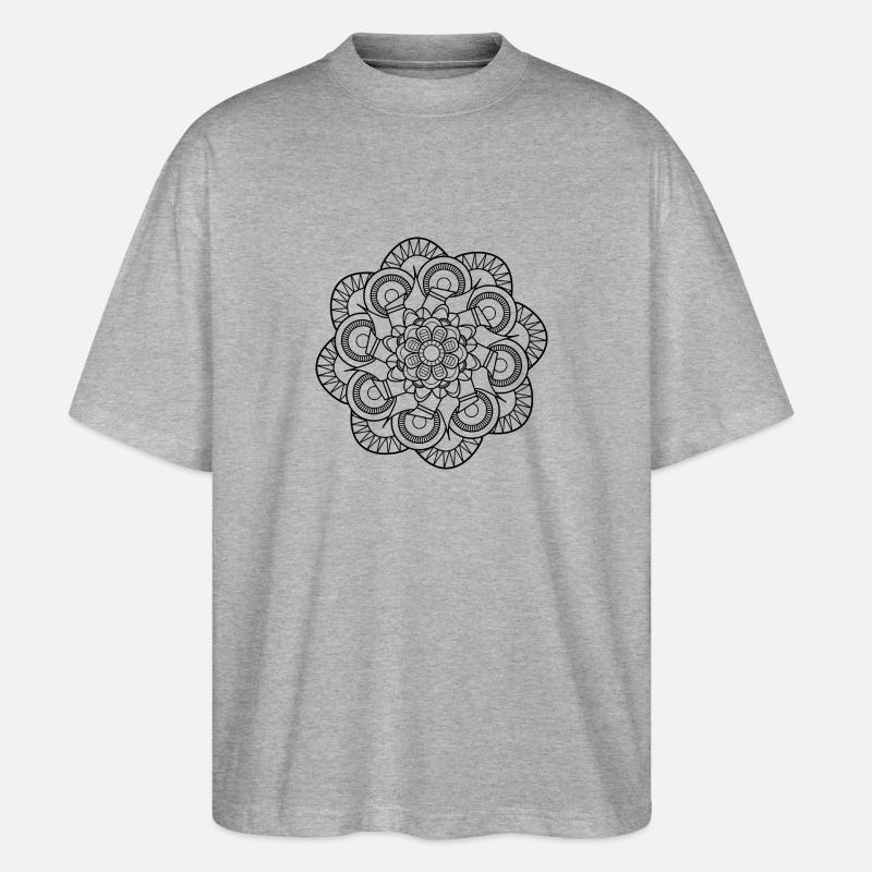 Vea-espèce Mandala Pattern: Fleur tentaculaire. - T-shirt bio Blaster 2.0 coupe oversize Stanley/Stella Unisexe - gris chiné