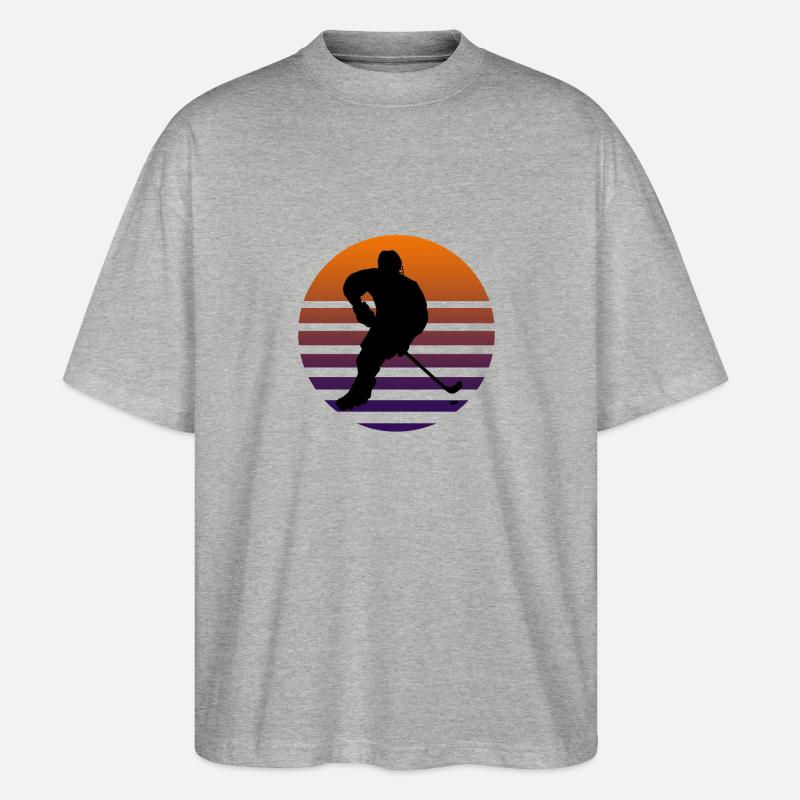 Inlinehockey-Spieler - Stanley/Stella Oversized Unisex Bio T-Shirt Blaster 2.0 - Grau meliert