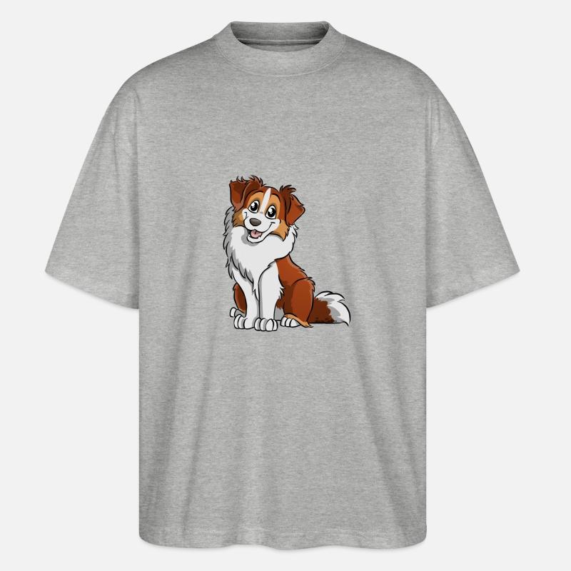 Australian Shepherd Red Habs - Stanley/Stella Oversized Unisex Bio T-Shirt Blaster 2.0 - Grau meliert