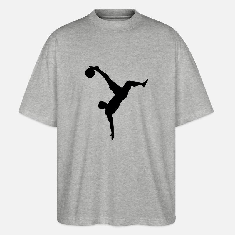 Fussball Fallrückzieher - Stanley/Stella Oversized Unisex Bio T-Shirt Blaster 2.0 - Grau meliert