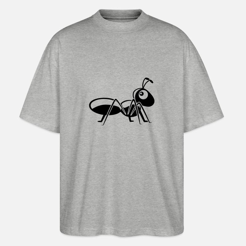 Insecte fourmi drôle mignon - T-shirt bio Blaster 2.0 coupe oversize Stanley/Stella Unisexe - gris chiné