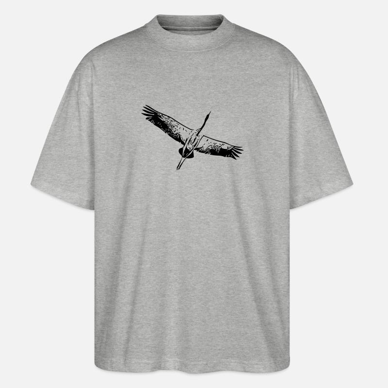 Reiher Vogel im Flug - Stanley/Stella Oversized Unisex Bio T-Shirt Blaster 2.0 - Grau meliert