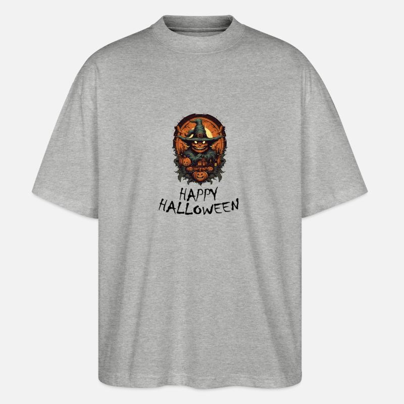 Halloween - Joyeux Halloween - T-shirt bio Blaster 2.0 coupe oversize Stanley/Stella Unisexe - gris chiné