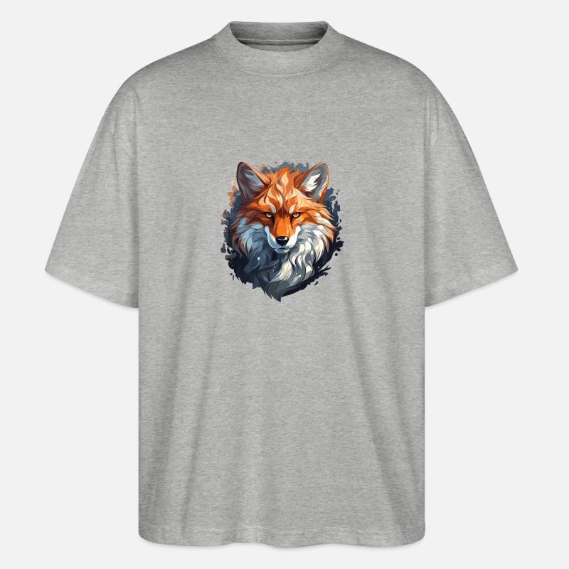 Fuchs - Illustration - Stanley/Stella Oversized Unisex Bio T-Shirt Blaster 2.0 - Grau meliert