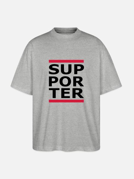 SUPPORTER - Stanley/Stella Oversized Unisex Bio T-Shirt Blaster 2.0 - Grau meliert