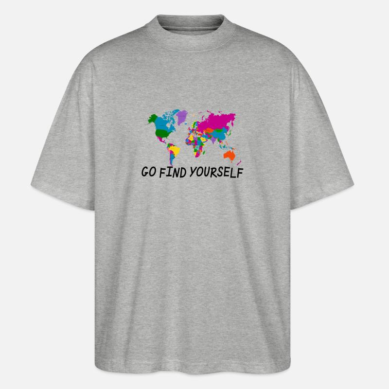 Go find yourself - Stanley/Stella Oversized Unisex Bio T-Shirt Blaster 2.0 - Grau meliert