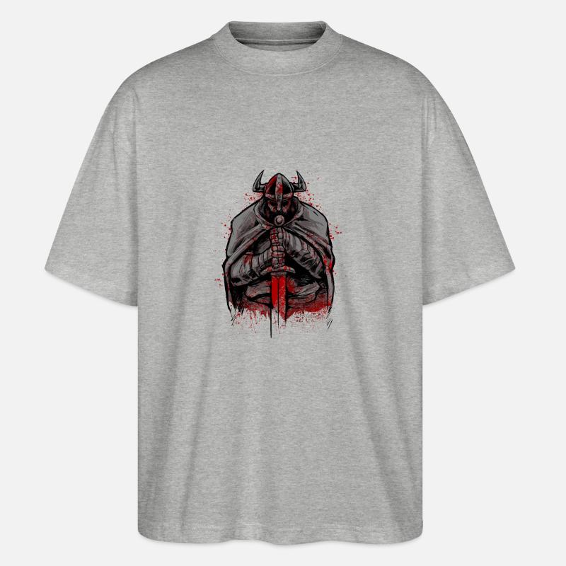 Vikinger Walhalla Odin Wikinger Geschenk - Stanley/Stella Oversized Unisex Bio T-Shirt Blaster 2.0 - Grau meliert
