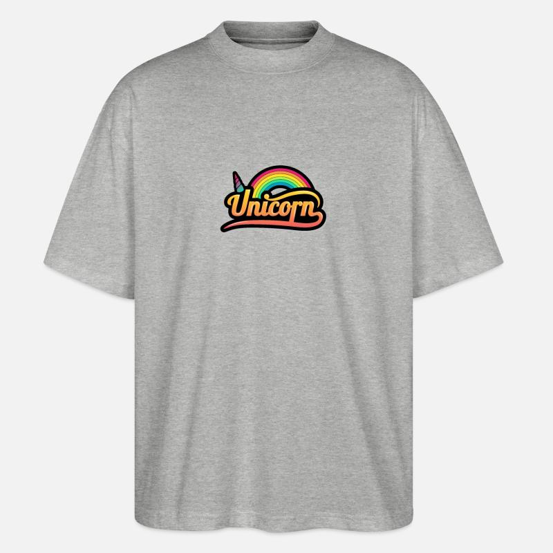Einhorn Geschenk - Stanley/Stella Oversized Unisex Bio T-Shirt Blaster 2.0 - Grau meliert