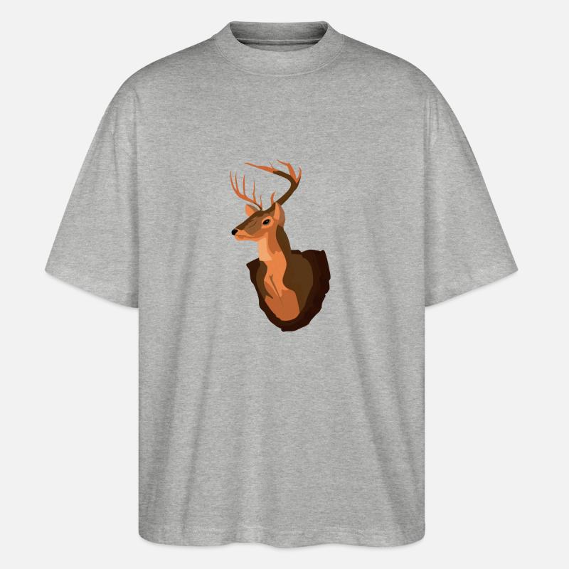 Deer Trophy 1234 844 - Stanley/Stella Oversized Unisex Bio T-Shirt Blaster 2.0 - Grau meliert