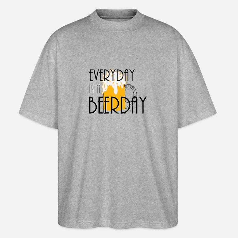 Bier - Stanley/Stella Oversized Unisex Bio T-Shirt Blaster 2.0 - Grau meliert