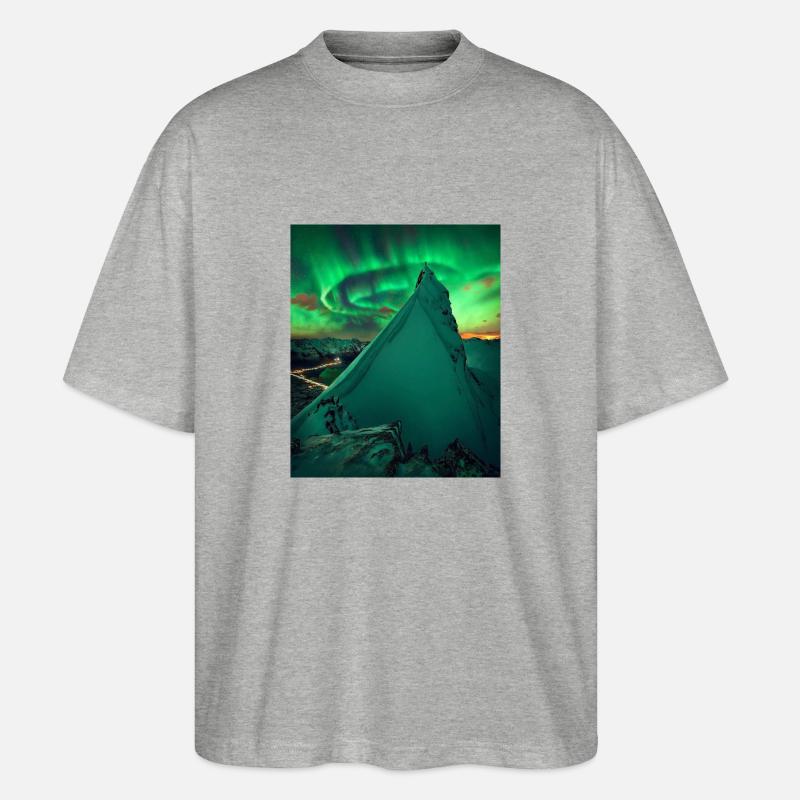 Polarlicht - Stanley/Stella Oversized Unisex Bio T-Shirt Blaster 2.0 - Grau meliert