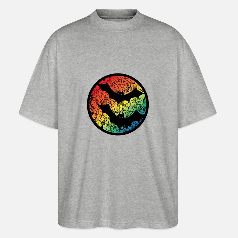 Fledermäuse Comic - Stanley/Stella Oversized Unisex Bio T-Shirt Blaster 2.0 - Grau meliert